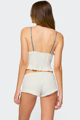 Avalon Dotted Pointelle Ruffle Tank Top