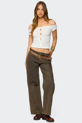 Layken Off Shoulder Textured Top