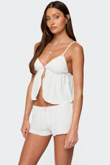 Linny Split Front Pointelle Top