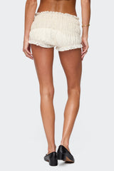 Este Textured Lace Scrunch Shorts
