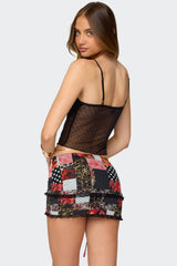 Kylo Mixed Print Sheer Mesh Top