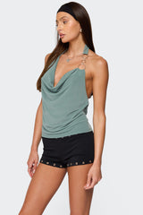 Rhia Cowl Neck Halter Top