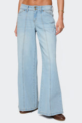 Charlie Panel Stitch Low Rise Bootcut Jeans