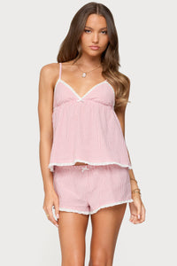 Danna Pinstripe Babydoll Tank Top