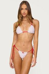 Leigh Polka Dot Triangle Bikini Top