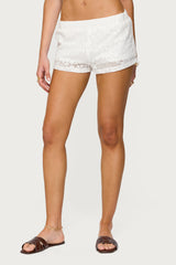 Arlie Floral Texured Sheer Shorts