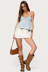 Orietta Striped Babydoll Top