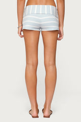 Lorenza Striped Fold Over Shorts