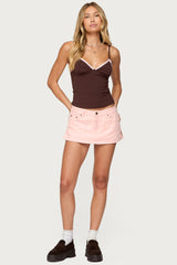 Ruelle Contrast Frill Tank Top