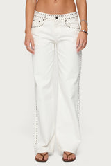 Quincy Studded Low Rise Baggy Jeans