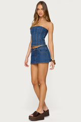 Camelia Strapless Denim Corset
