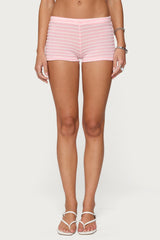 Lovina Textured Striped Micro Shorts
