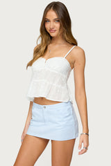 Tamora Eyelet Babydoll Tank Top