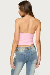 Lital Backless Cut Out Textured Top