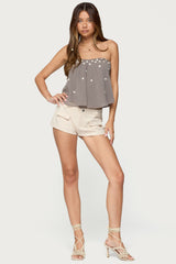 Lenie Strapless Chiffon Babydoll Top
