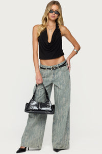 Blaze Distressed Low Rise Baggy Jeans
