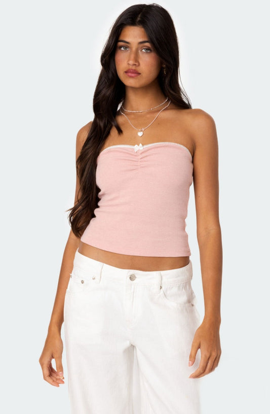 Kacey Strapless Waffle Top