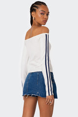 90'S Off Shoulder Long Sleeve T Shirt