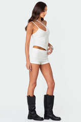 Phoebe Asymmetric Textured Knit Top