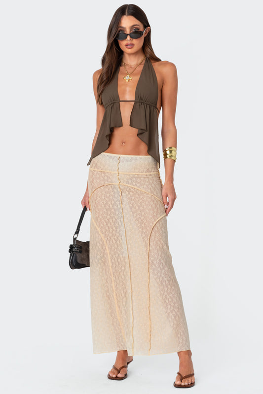 Inside Out Sheer Lace Maxi Skirt
