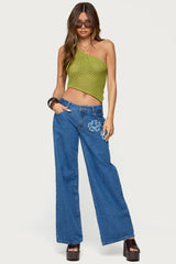 Flower Patch Low Rise Baggy Jeans