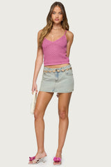 Frankey Sparkly Textured Knit Tank Top