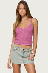 Frankey Sparkly Textured Knit Tank Top
