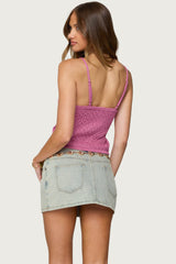 Frankey Sparkly Textured Knit Tank Top