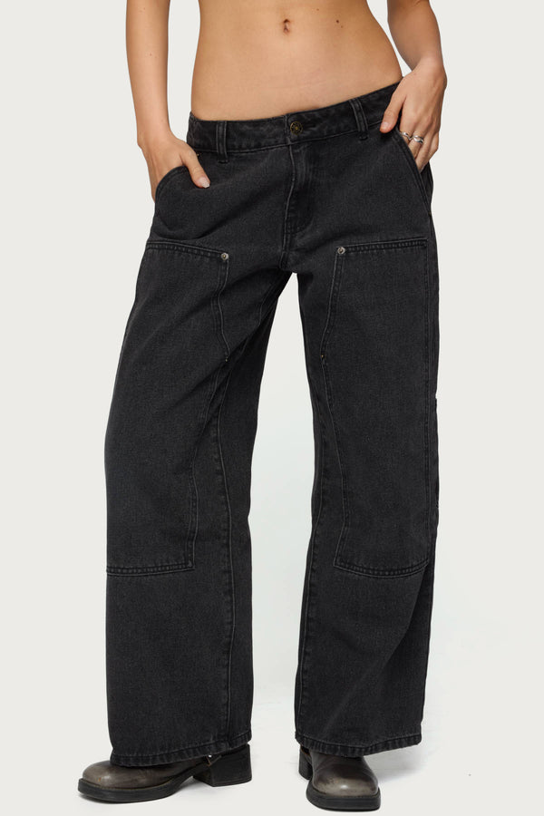 Petite Ayla Low Rise Baggy Carpenter Jeans