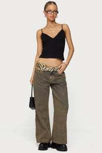 Petite Zahra Mud Wash Low Rise Baggy Jeans