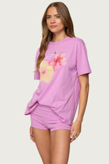 Fleur Hibiscus Graphic T Shirt