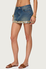Shaina Iridescent Denim Mini Skirt