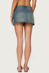 Shaina Iridescent Denim Mini Skirt