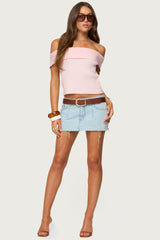 Blythe Ribbed Knit Fold Over Top