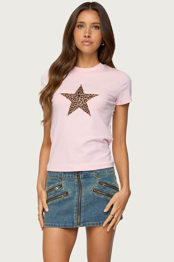 Narla Leopard Star T Shirt