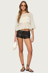 Missey Ruffled Chiffon Top