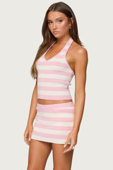 Kezia Striped Knit Halter Top