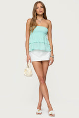 Harleigh Ruffled Linen Look Tube Top