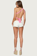 Codi Backless Asymmetric Knit Top