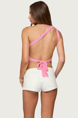 Codi Backless Asymmetric Knit Top