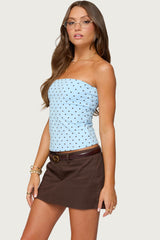 Polka Dot Built In Bra Tube Top
