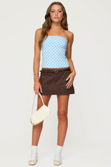 Polka Dot Built In Bra Tube Top
