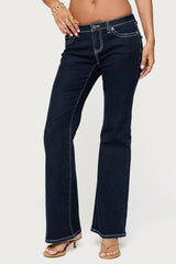 Louis Contrast Low Rise Bootcut Jeans