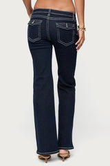 Louis Contrast Low Rise Bootcut Jeans