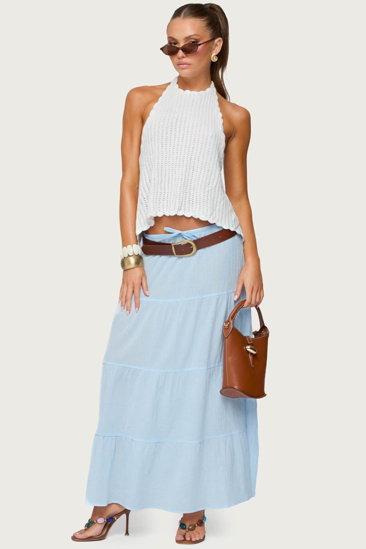 Kaila Cotton Tiered Maxi Skirt