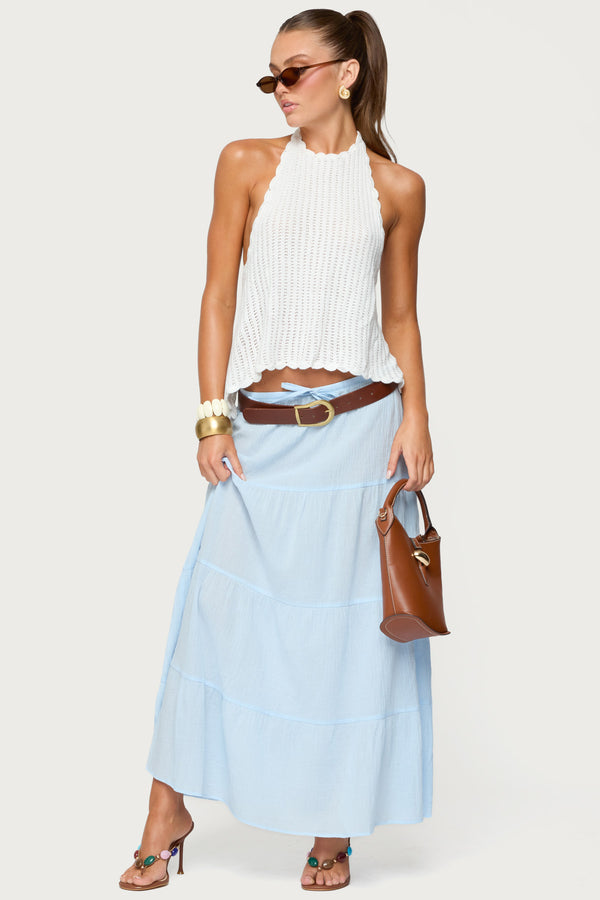 Ivey Backless Crochet Halter Top