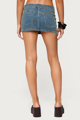 Ronan Zip Up Denim Mini Skort