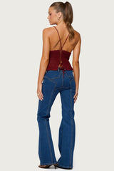 Starrie Panel Stitch Low Rise Bootcut Jeans