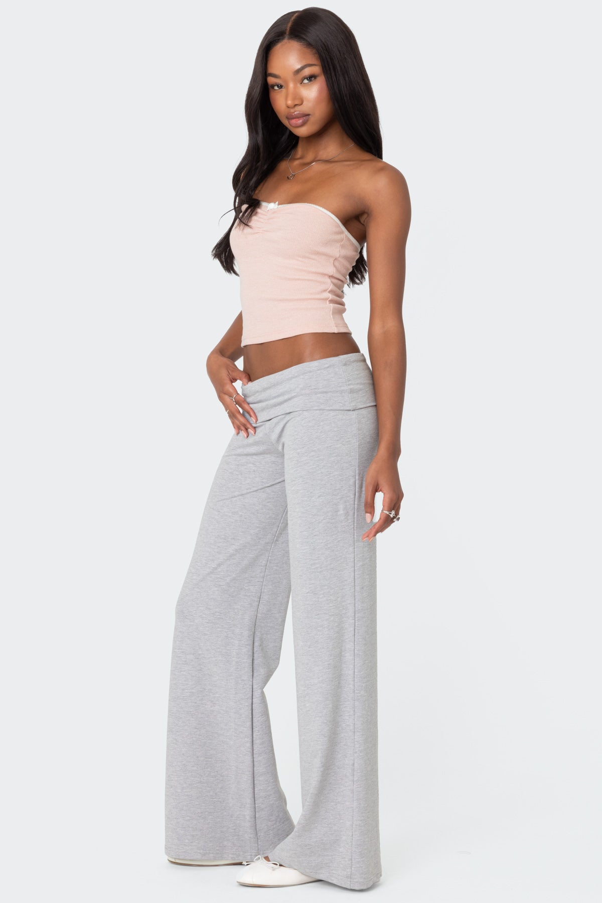Wide Leg Foldover Pants