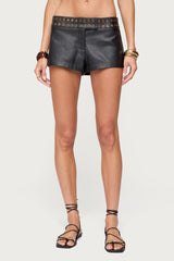 Kaylan Grommet Faux Leather Shorts